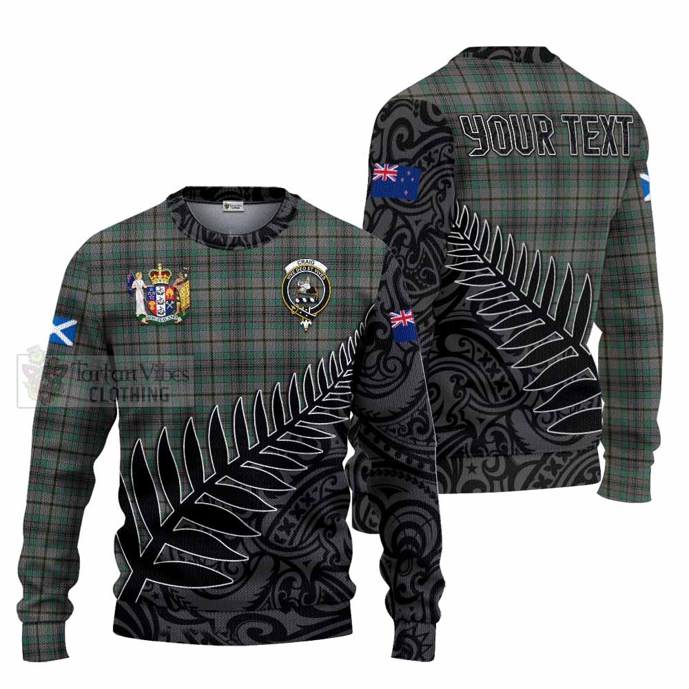 Tartan Vibes Clothing Craig Crest Tartan Knitted Sweater with New Zealand Silver Fern Half Style