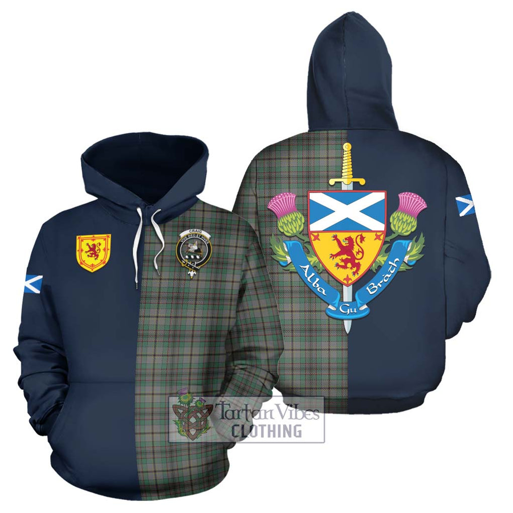 Tartan Vibes Clothing Craig Tartan Hoodie with Scottish Lion Royal Arm Half Style