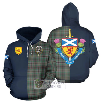 Craig Tartan Hoodie with Scottish Lion Royal Arm Half Style