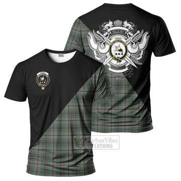 Craig Tartan T-Shirt with Family Crest and Military Logo Style