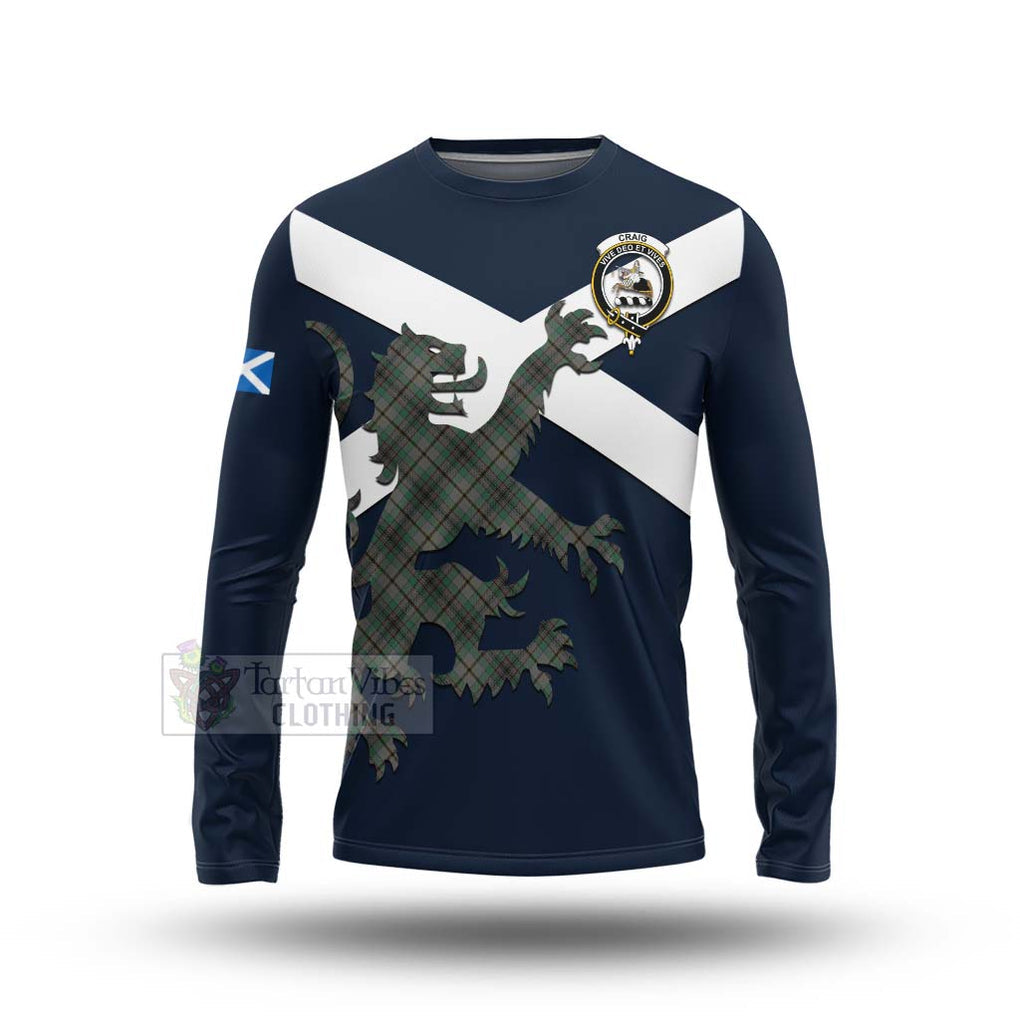 Tartan Vibes Clothing Craig Tartan Lion Rampant Long Sleeve T-Shirt – Proudly Display Your Heritage with Alba Gu Brath and Clan Name