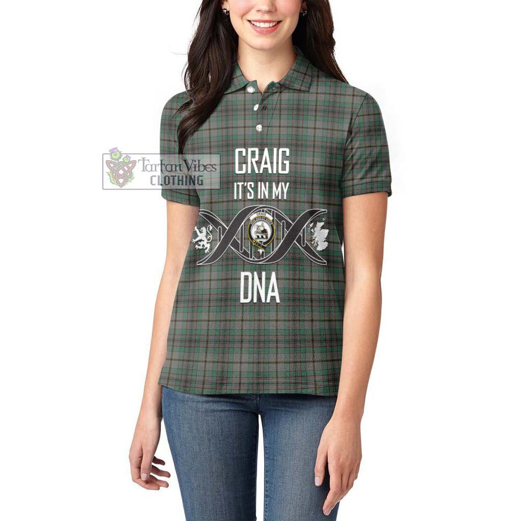 Craig Tartan Women's Polo Shirt with Family Crest DNA In Me Style Women - Tartanvibesclothing Shop