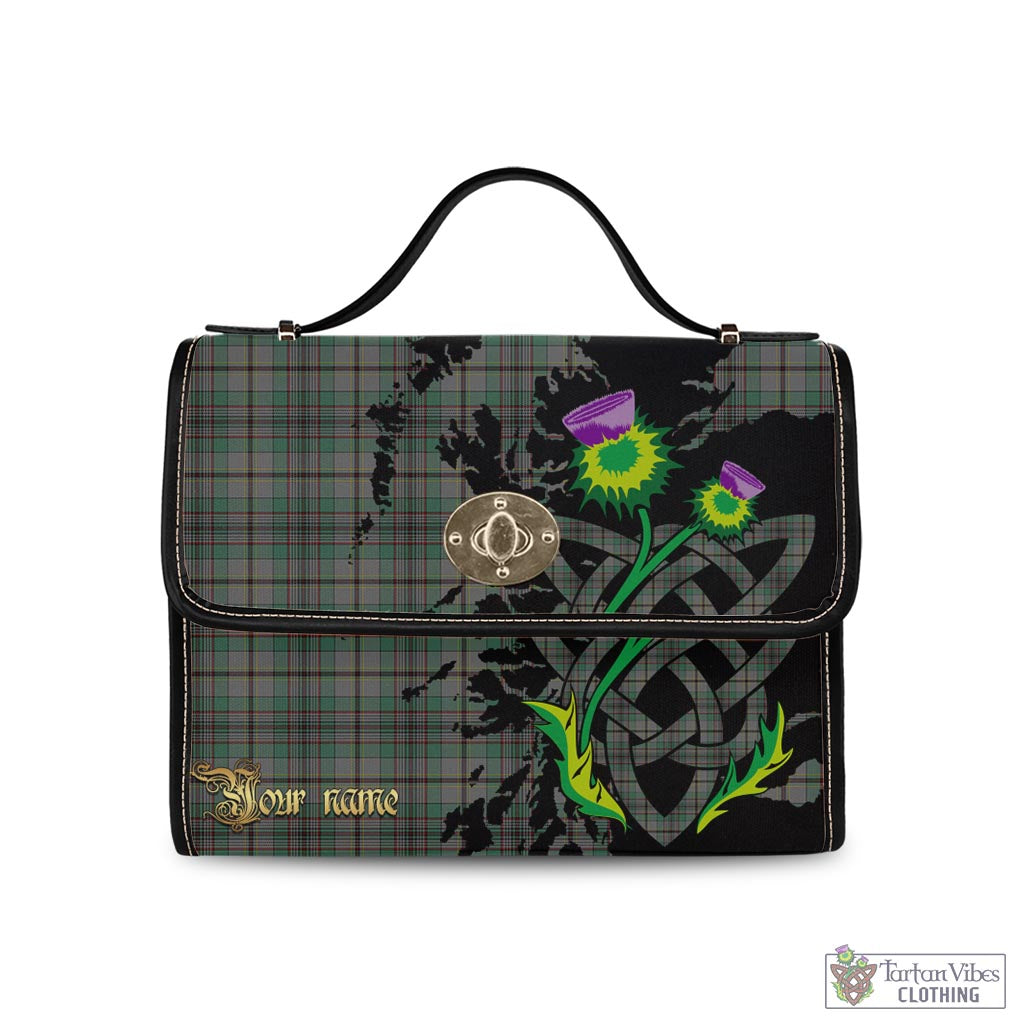 Tartan Vibes Clothing Craig Tartan Waterproof Canvas Bag with Scotland Map and Thistle Celtic Accents