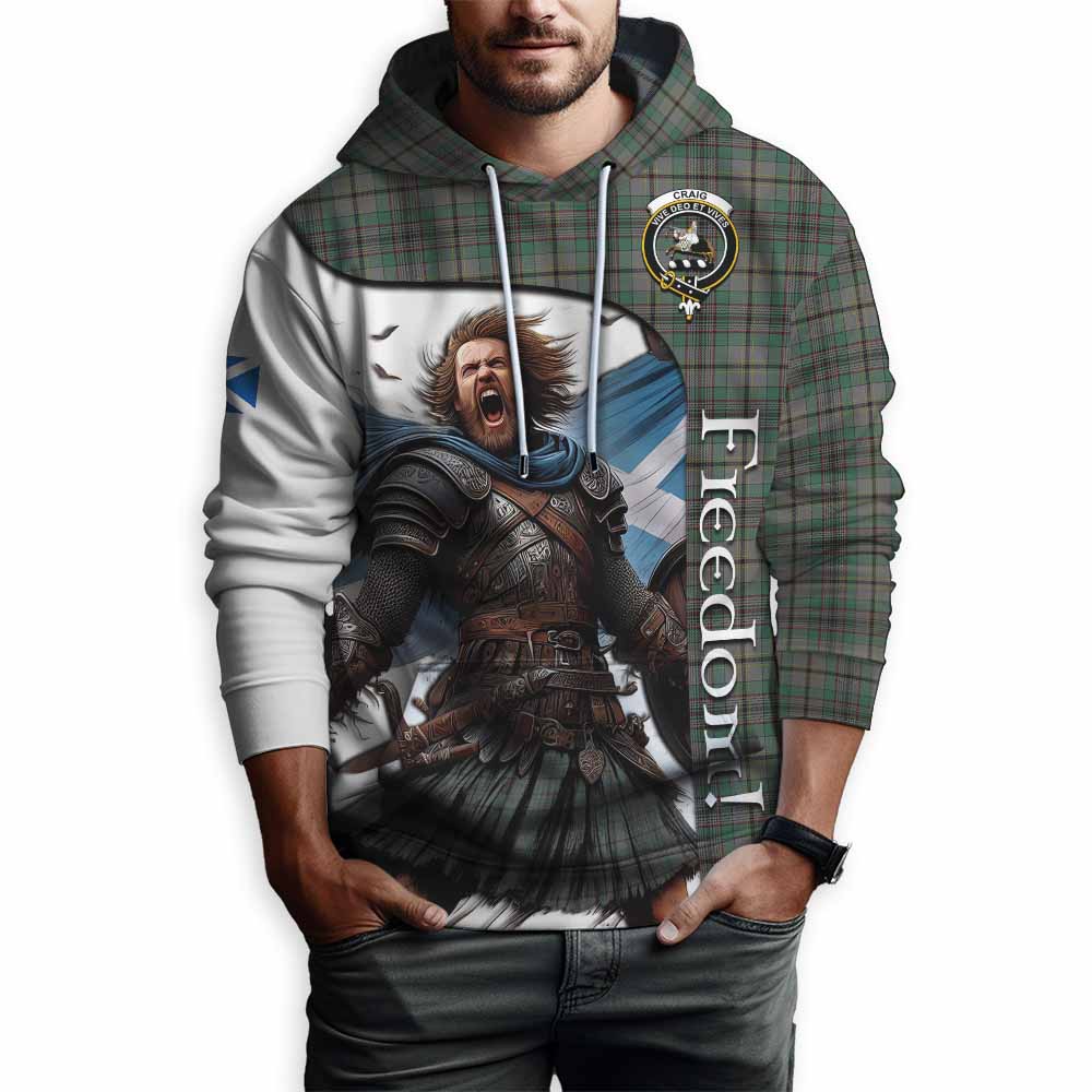 Tartan Vibes Clothing Craig Crest Tartan Hoodie Inspired by the Freedom of Scottish Warrior