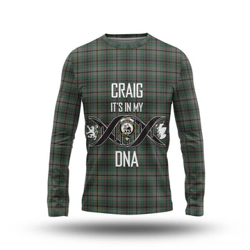 Craig Tartan Long Sleeve T-Shirt with Family Crest DNA In Me Style