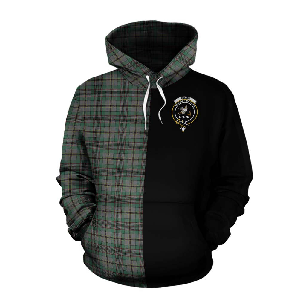 Tartan Vibes Clothing Craig Tartan Cotton Hoodie with Family Crest and Half Of Me Style