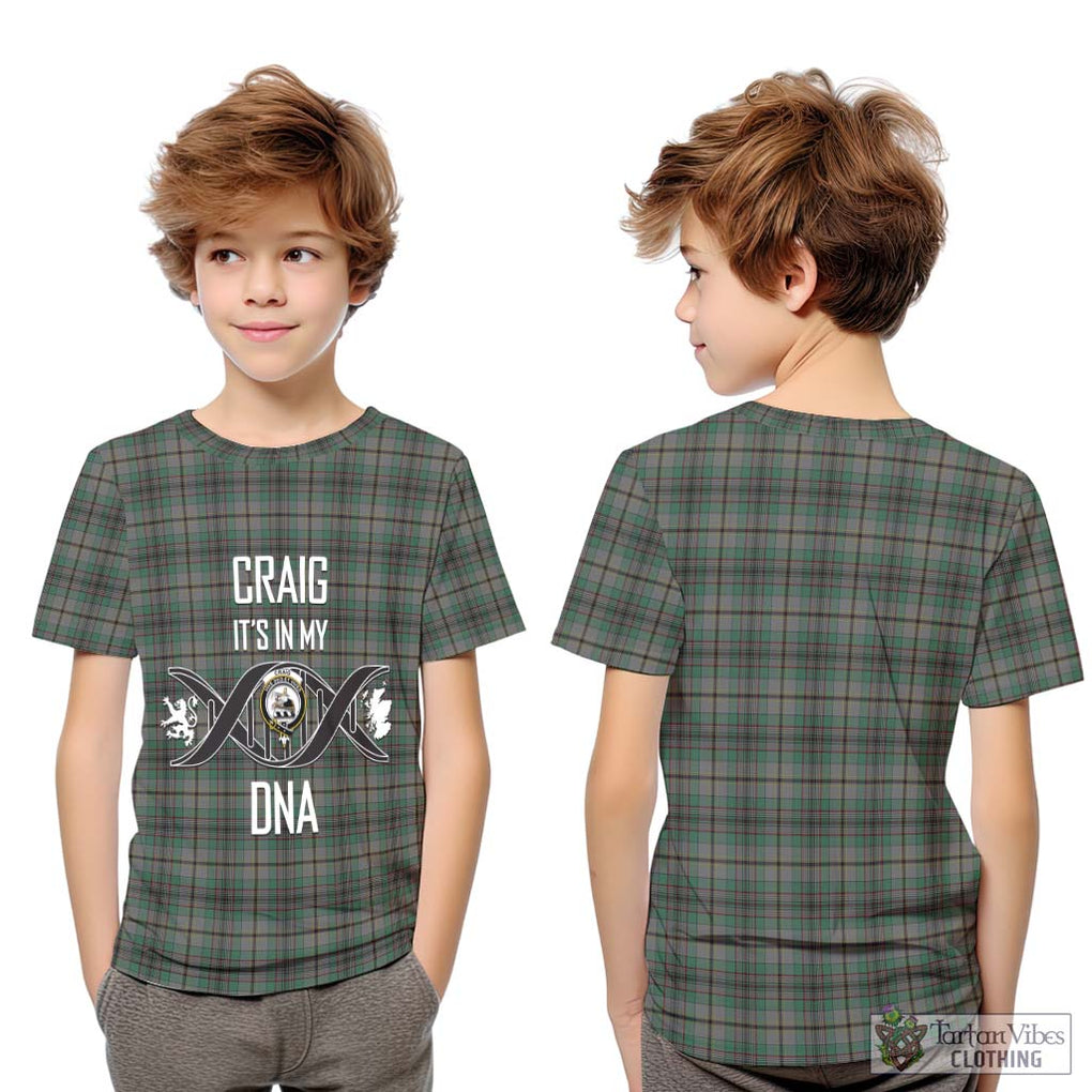 Craig Tartan Kid T-Shirt with Family Crest DNA In Me Style Youth XL Size14 - Tartanvibesclothing Shop