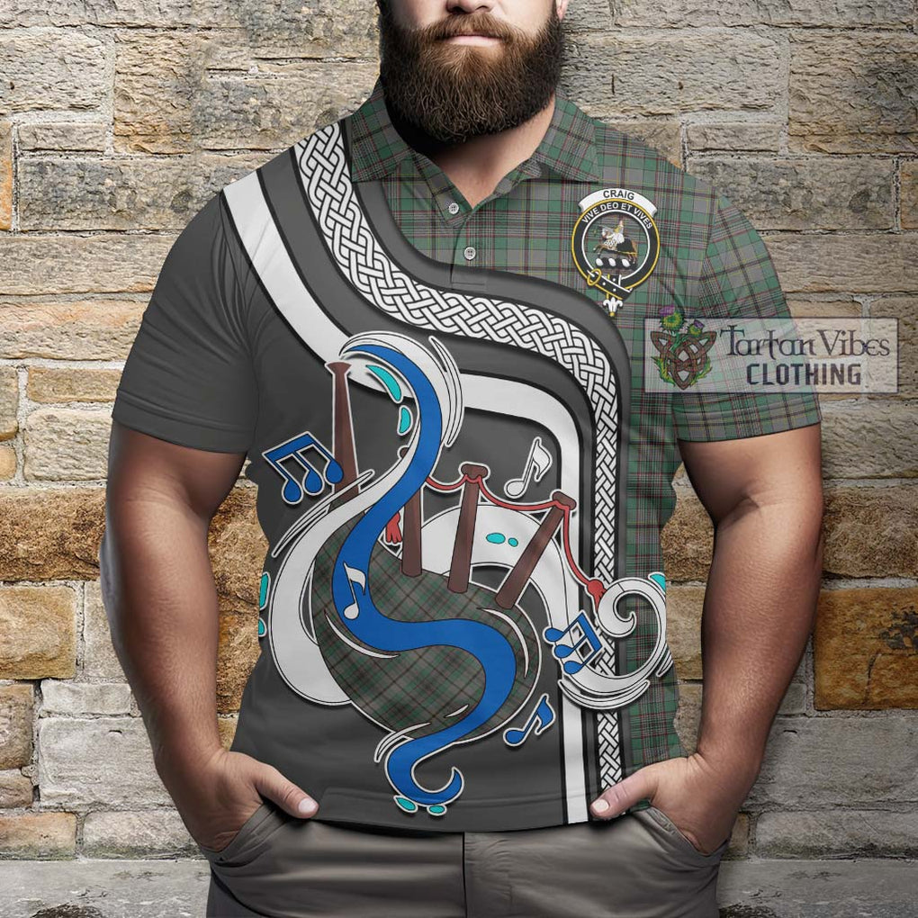 Tartan Vibes Clothing Craig Tartan Polo Shirt with Epic Bagpipe Style