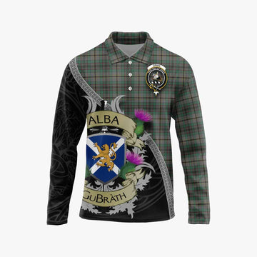 Craig Tartan Family Crest Long Sleeve Polo Shirt Lion Rampant Royal Thistle Shield Celtic Inspired Unisex - Tartan Vibes Clothing