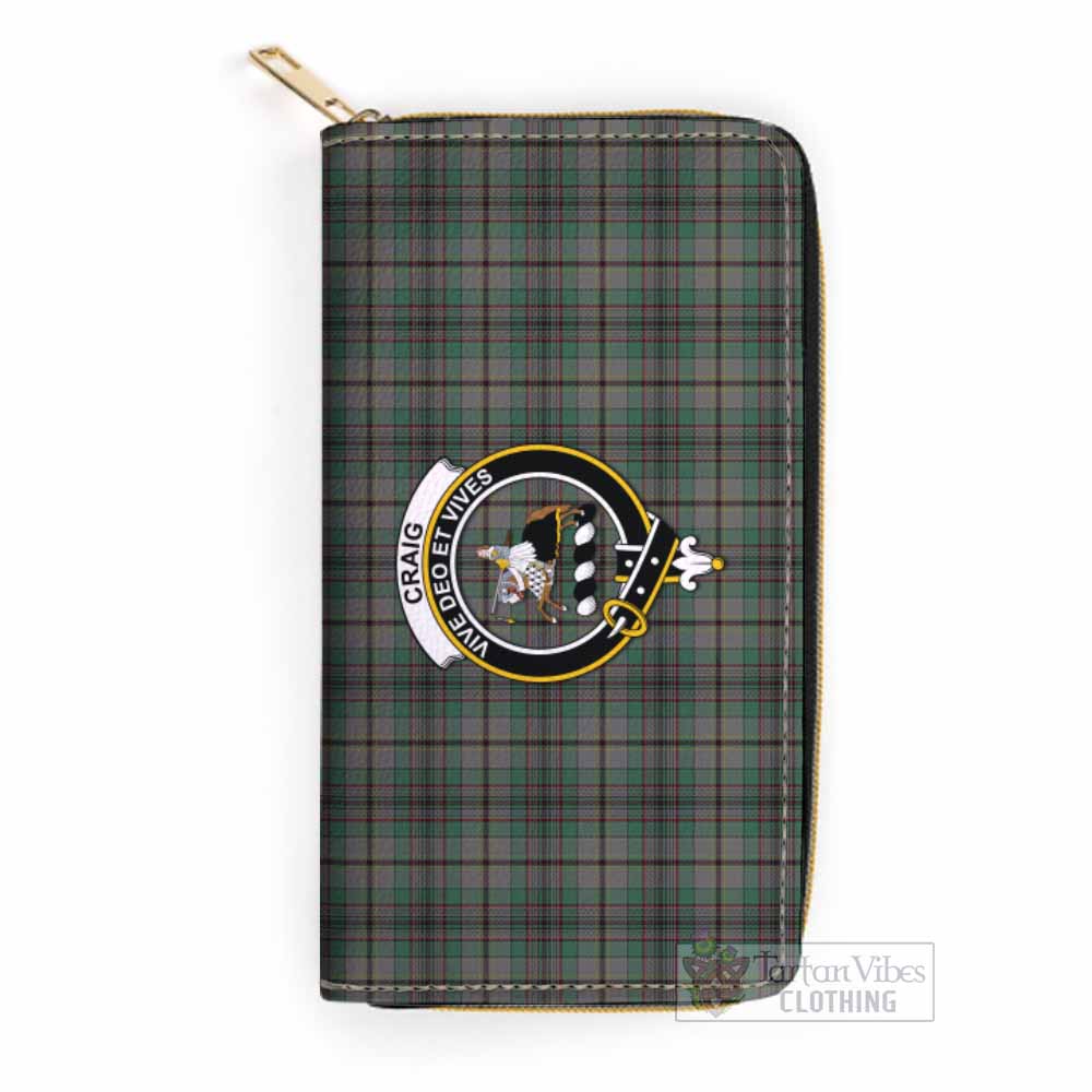 Craig Tartan Women's Leather Wallet with Family Crest One Size 19.7*10.5*3.5 cm - Tartan Vibes Clothing