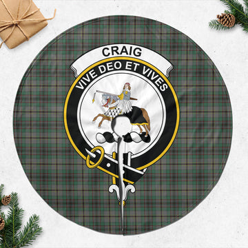 Craig Tartan Christmas Tree Skirt with Family Crest