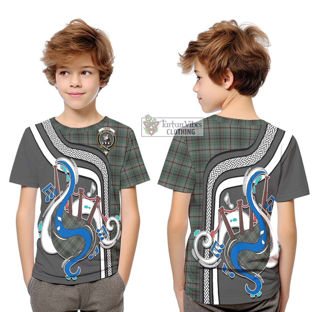 Tartan Vibes Clothing Craig Tartan Kid T-Shirt with Epic Bagpipe Style