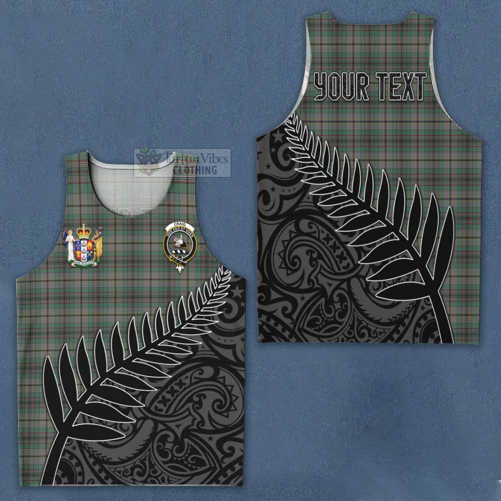 Tartan Vibes Clothing Craig Crest Tartan Men's Tank Top with New Zealand Silver Fern Half Style