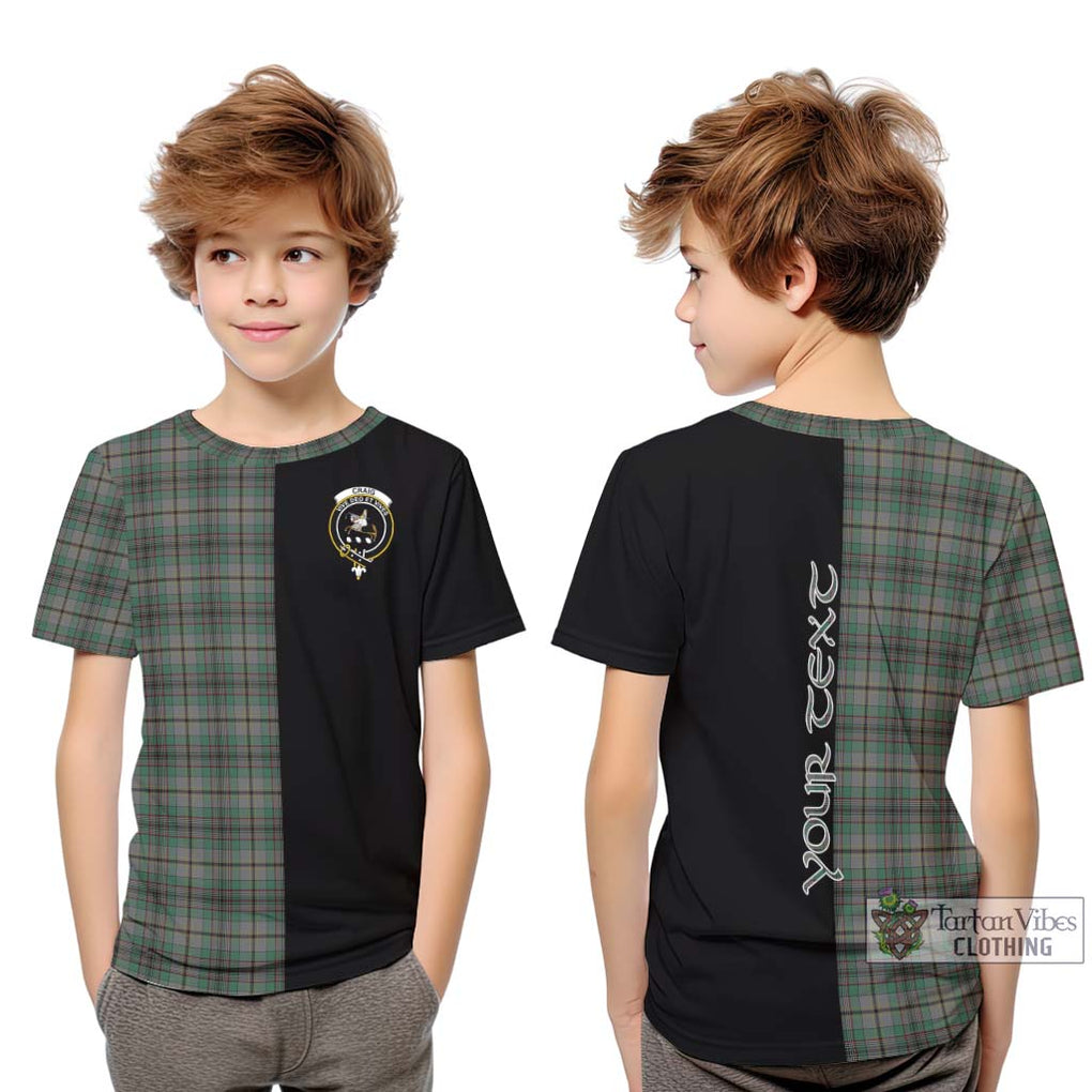 Craig Tartan Kid T-Shirt with Family Crest and Half Of Me Style Youth XL Size14 - Tartanvibesclothing Shop