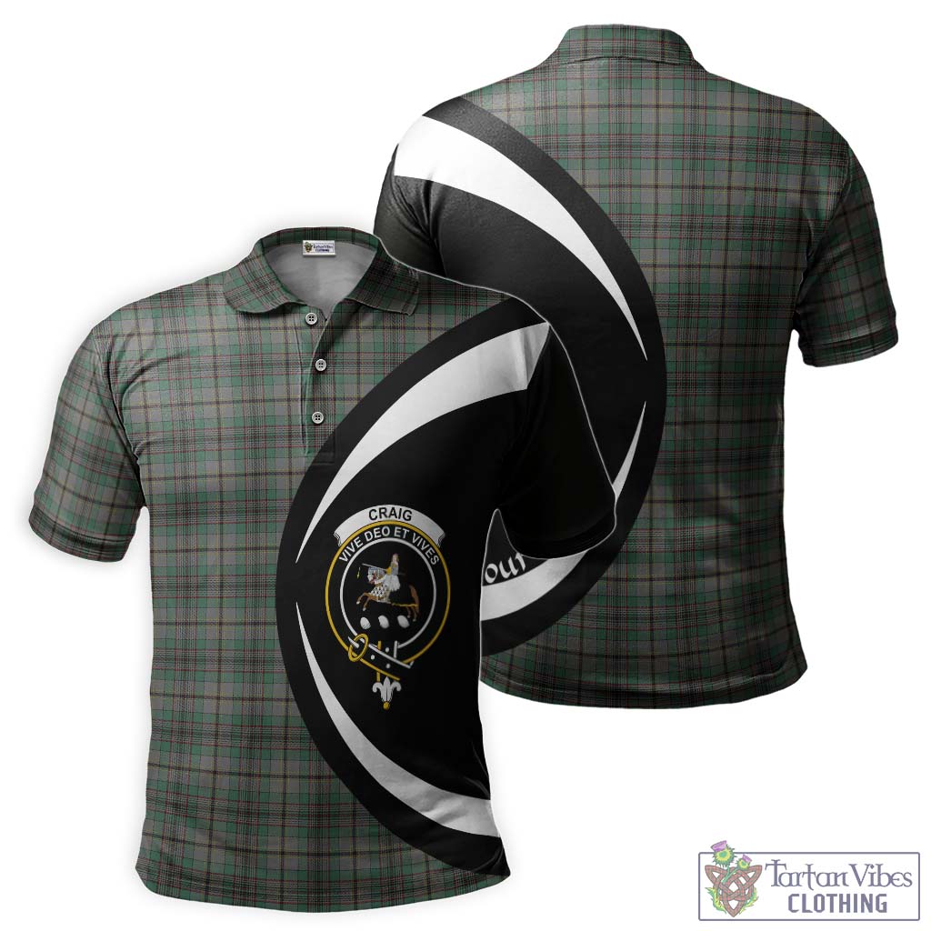 Tartan Vibes Clothing Craig Tartan Men's Polo Shirt with Family Crest Circle Style