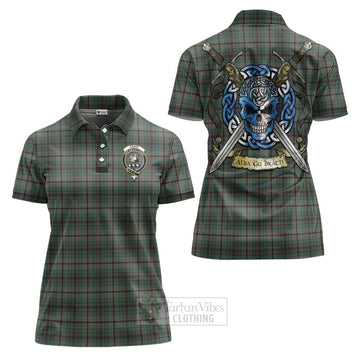 Craig Tartan Women's Polo Shirt with Family Crest Celtic Skull Style