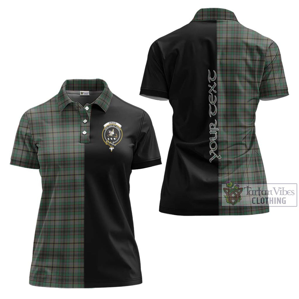 Craig Tartan Women's Polo Shirt with Family Crest and Half Of Me Style Women - Tartanvibesclothing Shop