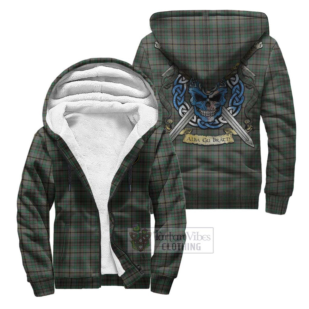 Tartan Vibes Clothing Craig Tartan Sherpa Hoodie with Family Crest Celtic Skull Style