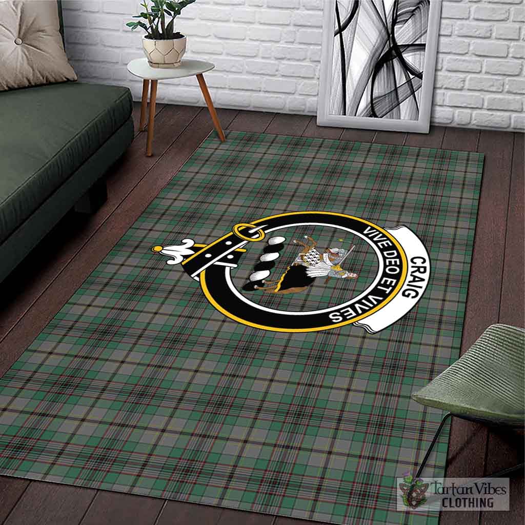 Tartan Vibes Clothing Craig Tartan Area Rug with Family Crest