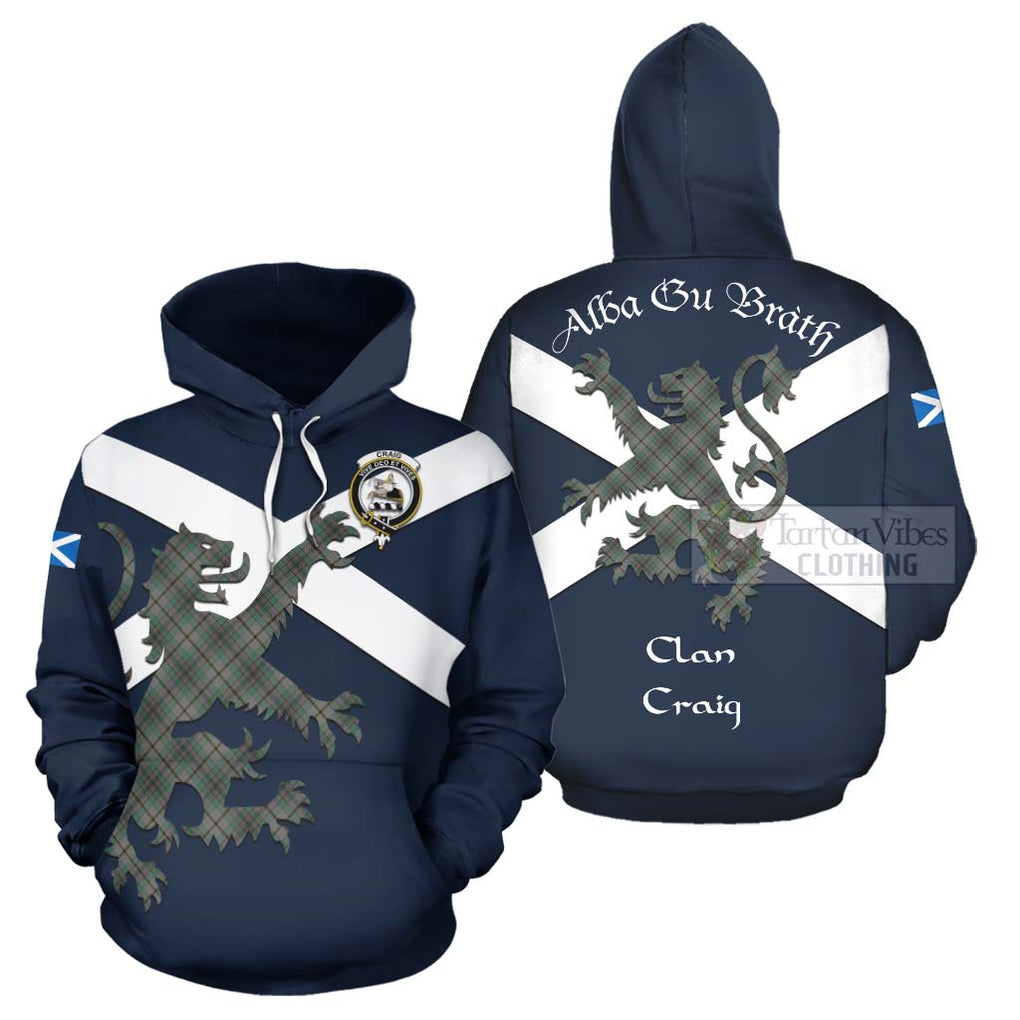 Tartan Vibes Clothing Craig Tartan Lion Rampant Hoodie – Proudly Display Your Heritage with Alba Gu Brath and Clan Name