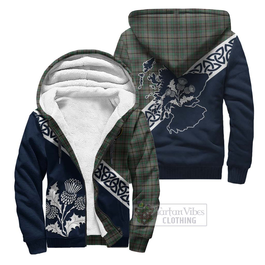 Tartan Vibes Clothing Craig Tartan Sherpa Hoodie Featuring Thistle and Scotland Map