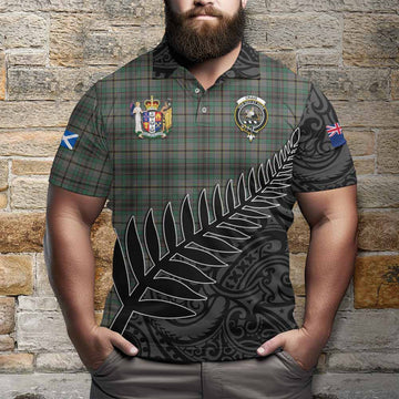 Craig Crest Tartan Polo Shirt with New Zealand Silver Fern Half Style