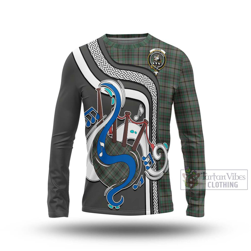 Tartan Vibes Clothing Craig Tartan Long Sleeve T-Shirt with Epic Bagpipe Style