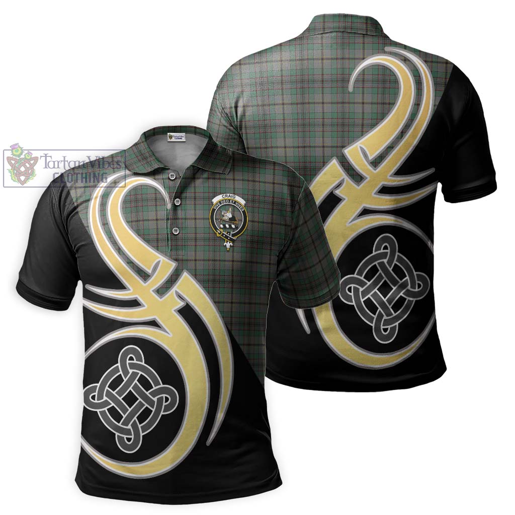Tartan Vibes Clothing Craig Tartan Polo Shirt with Family Crest and Celtic Symbol Style