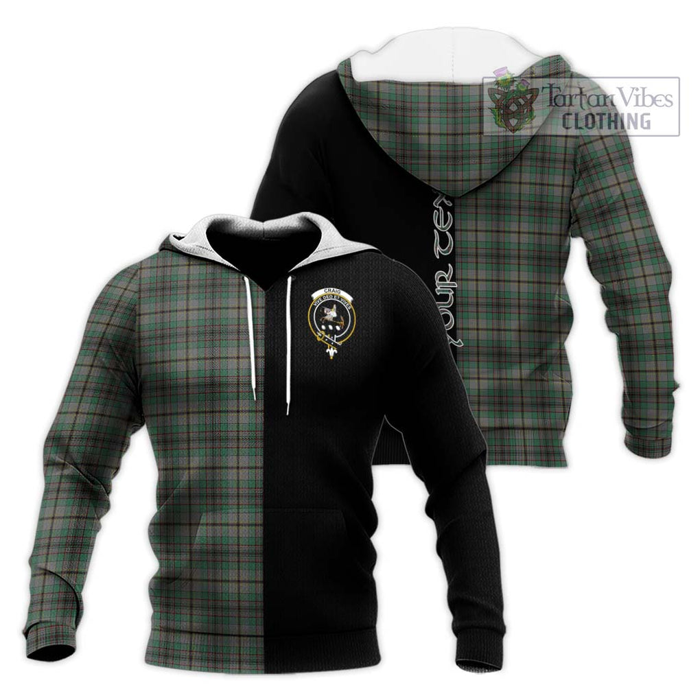 Craig Tartan Knitted Hoodie with Family Crest and Half Of Me Style Unisex Knitted Pullover Hoodie - Tartanvibesclothing Shop