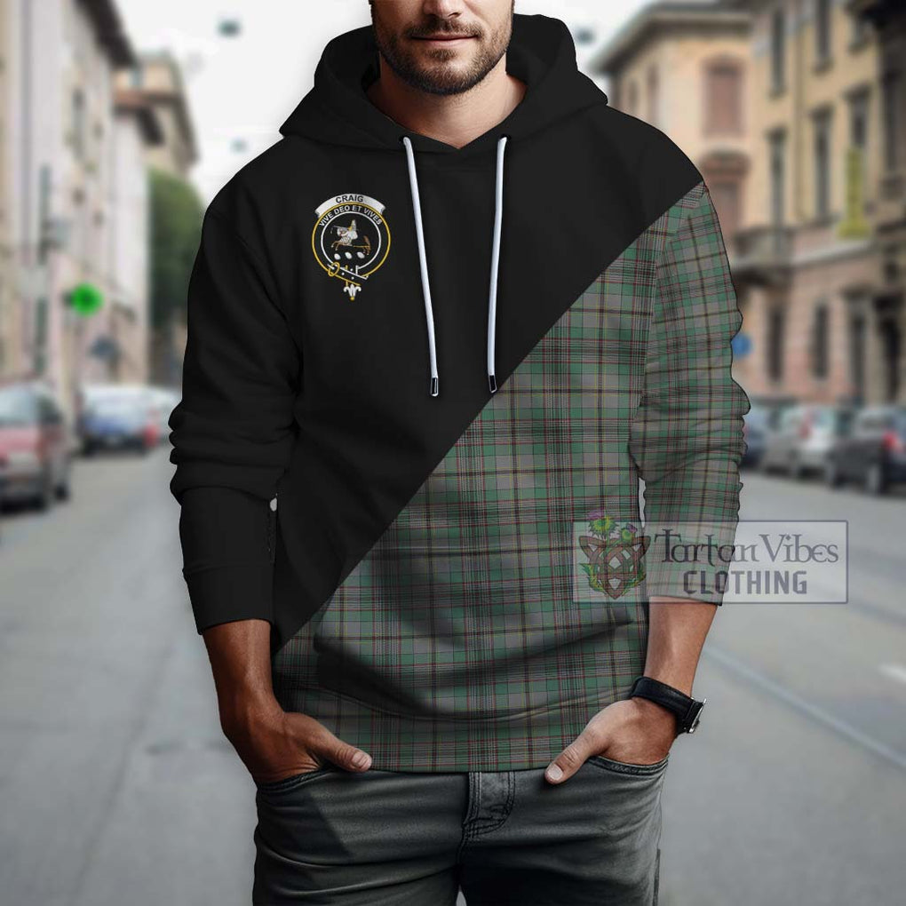 Craig Tartan Hoodie with Family Crest and Military Logo Style - Tartanvibesclothing Shop