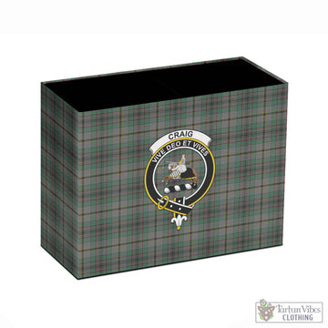 Craig Tartan Pen Holder with Family Crest