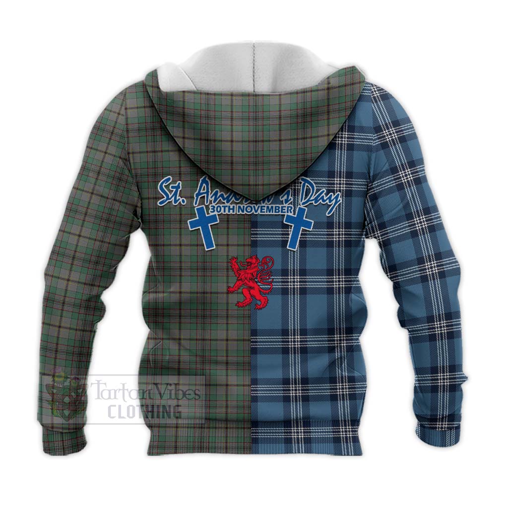 Tartan Vibes Clothing Craig Tartan Knitted Hoodie Happy St. Andrew's Day Half Tartan Style