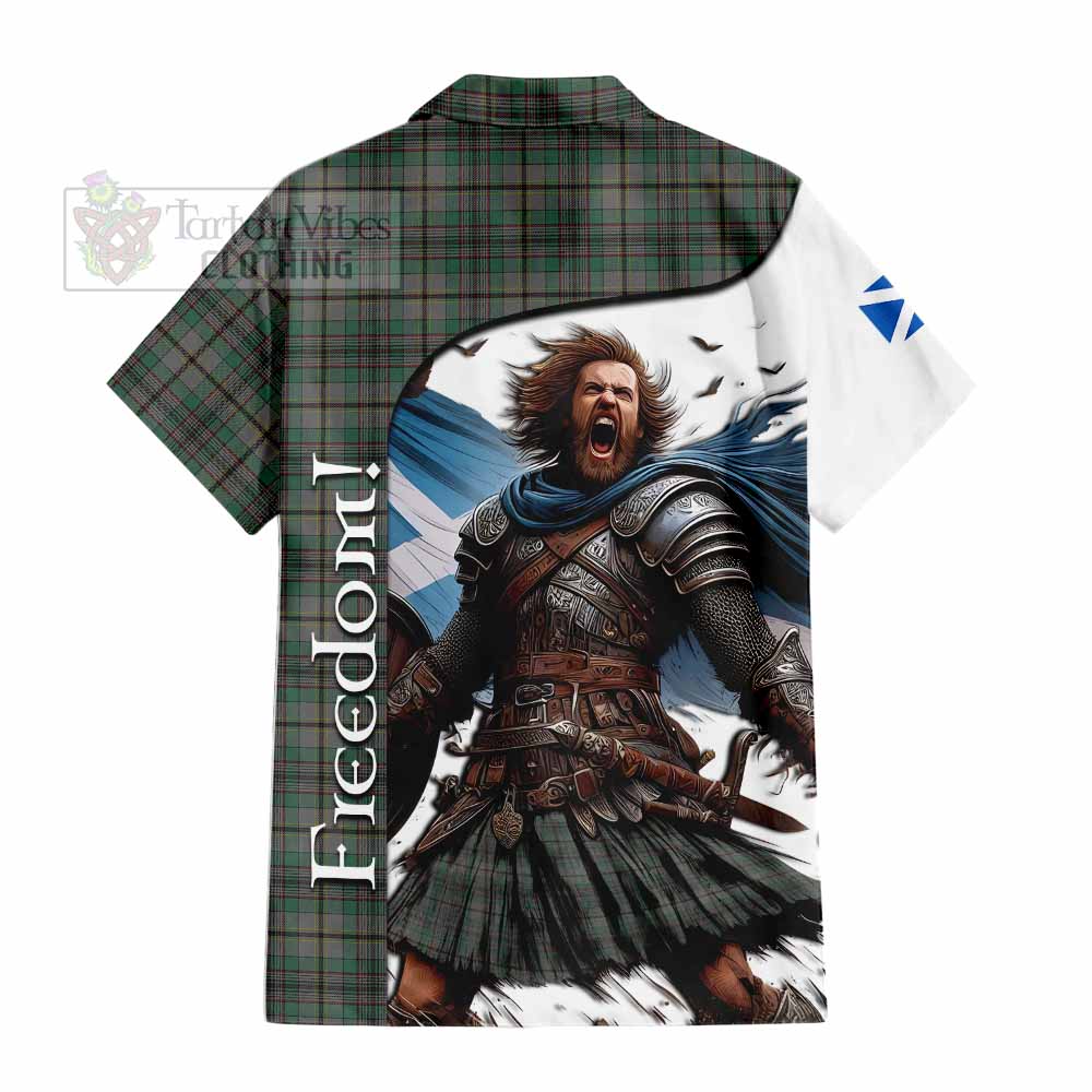 Tartan Vibes Clothing Craig Crest Tartan Short Sleeve Button Shirt Inspired by the Freedom of Scottish Warrior