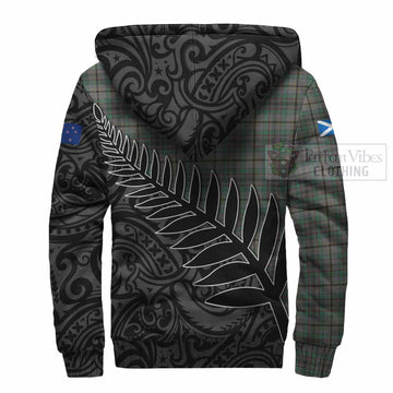 Craig Crest Tartan Sherpa Hoodie with New Zealand Silver Fern Half Style