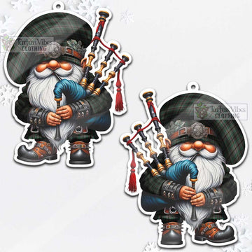 Craig Tartan Bagpiper Gnome Christmas Ornament