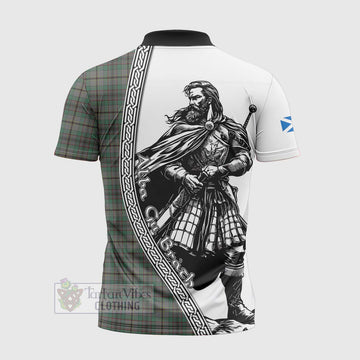 Craig Tartan Clan Crest Zipper Polo Shirt with Highlander Warrior Celtic Style