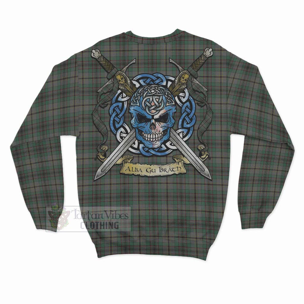 Tartan Vibes Clothing Craig Tartan Sweatshirt with Family Crest Celtic Skull Style