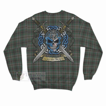 Craig Tartan Sweatshirt with Family Crest Celtic Skull Style