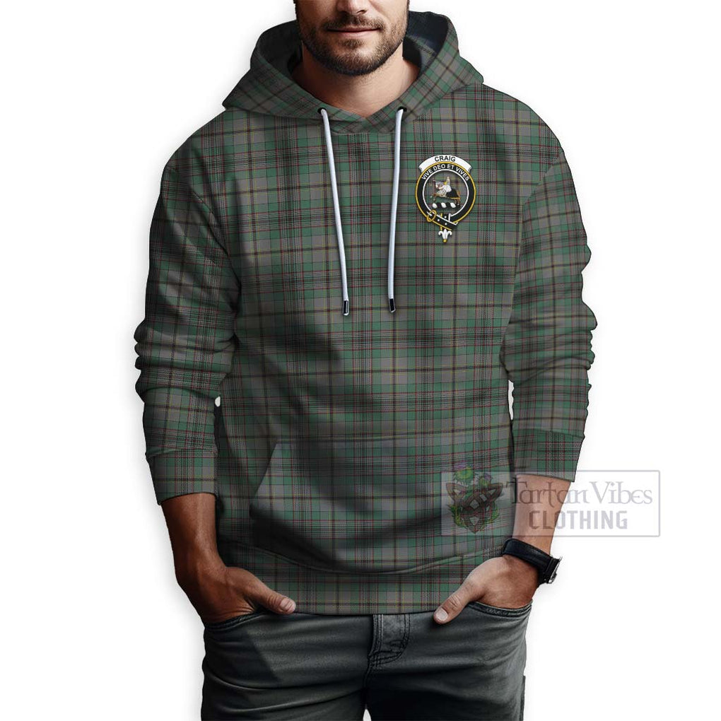 Tartan Vibes Clothing Craig Tartan Hoodie with Family Crest Celtic Skull Style