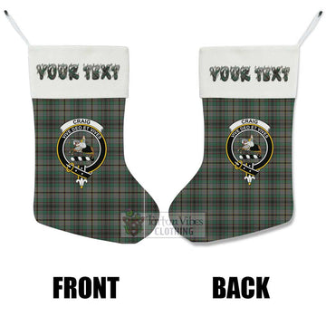 Craig Tartan Family Crest Christmas Stocking with Personalized Text