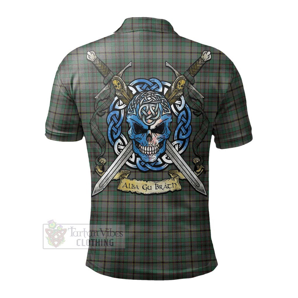 Tartan Vibes Clothing Craig Tartan Polo Shirt with Family Crest Celtic Skull Style