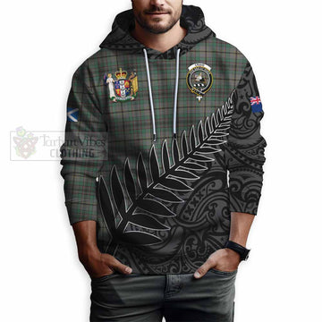 Craig Crest Tartan Hoodie with New Zealand Silver Fern Half Style