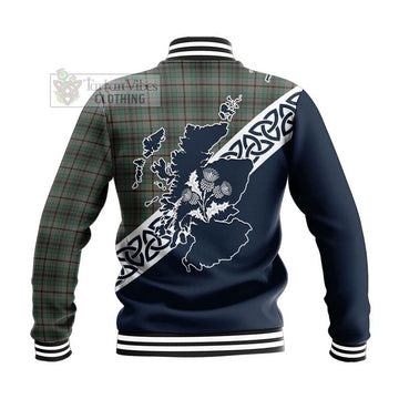 Craig Tartan Baseball Jacket Featuring Thistle and Scotland Map