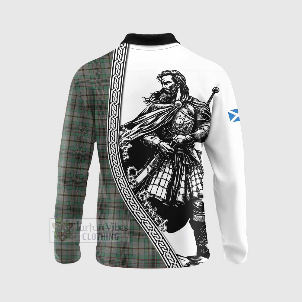 Tartan Vibes Clothing Craig Tartan Clan Crest Long Sleeve Polo Shirt with Highlander Warrior Celtic Style