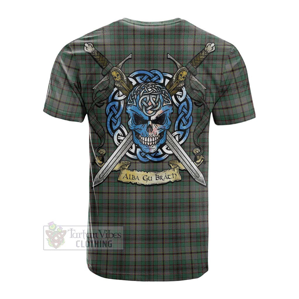 Tartan Vibes Clothing Craig Tartan Cotton T-shirt with Family Crest Celtic Skull Style