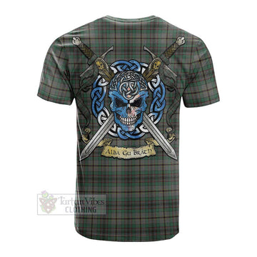 Craig Tartan Cotton T-shirt with Family Crest Celtic Skull Style