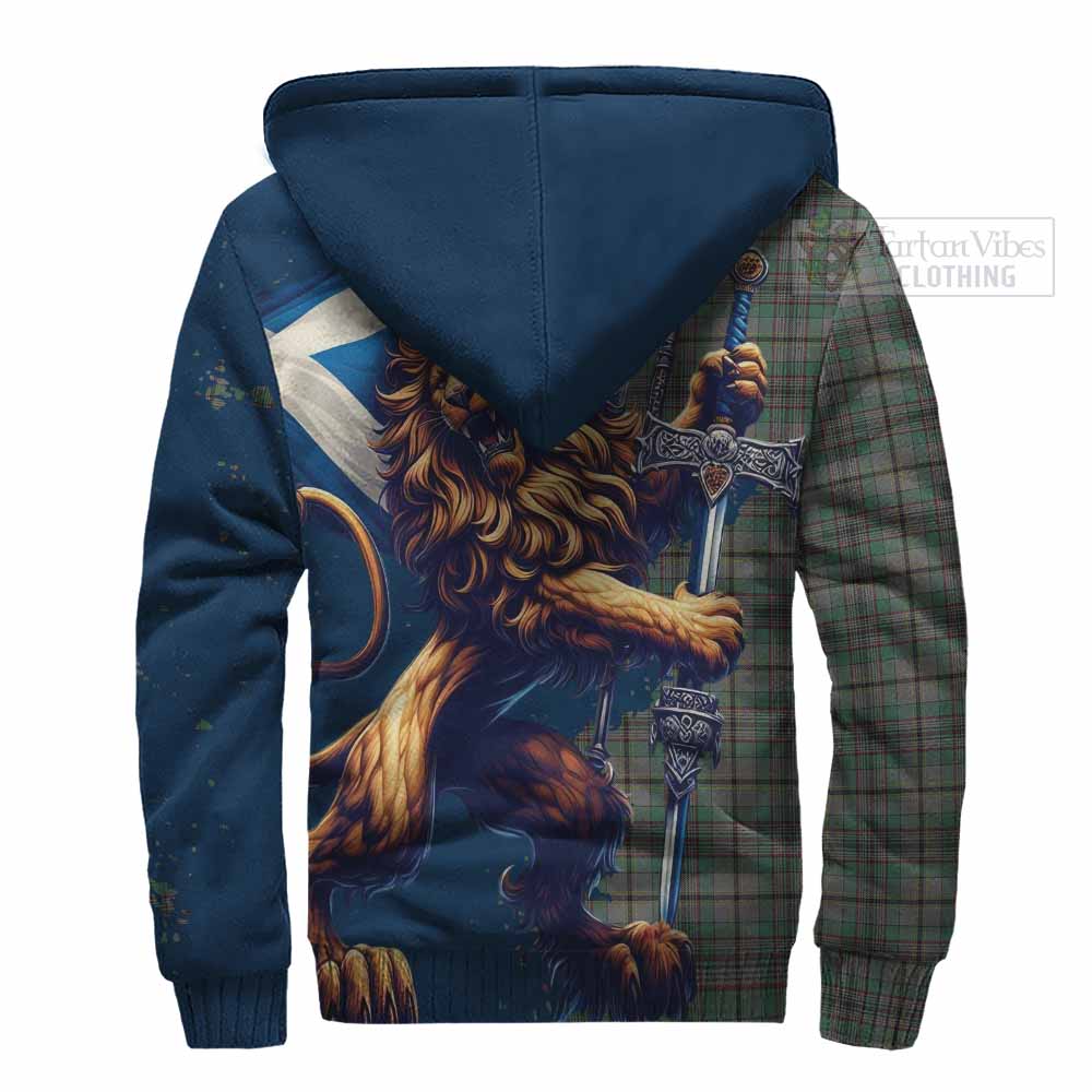 Tartan Vibes Clothing Craig Tartan Family Crest Sherpa Hoodie with Scottish Majestic Lion