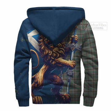 Craig Tartan Family Crest Sherpa Hoodie with Scottish Majestic Lion