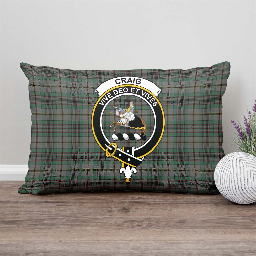 Craig Tartan Pillow Cover with Family Crest Rectangle Pillow Cover - Tartanvibesclothing