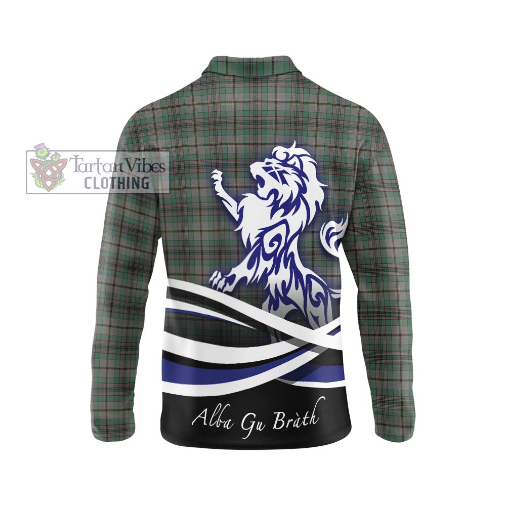 Craig Tartan Long Sleeve Polo Shirt with Alba Gu Brath Regal Lion Emblem - Tartanvibesclothing Shop